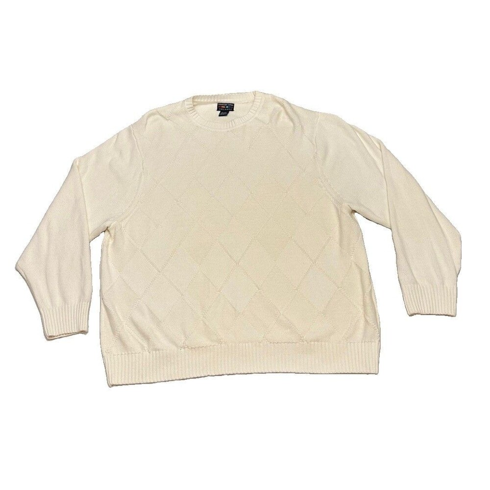 Vintage Colours by Alexander Julian Monochrome Argyle Sweater 3XL Cotton Golf